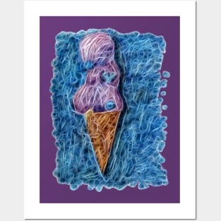 Blueberries Icecream Posters and Art